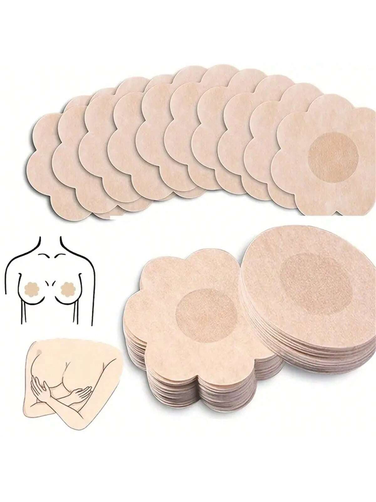 10/50/100pcs Disposable Nipple Covers, Seamless Breathable Self-AdhesiveInvisible Bra, Women's Lingerie & Underwear Accessories