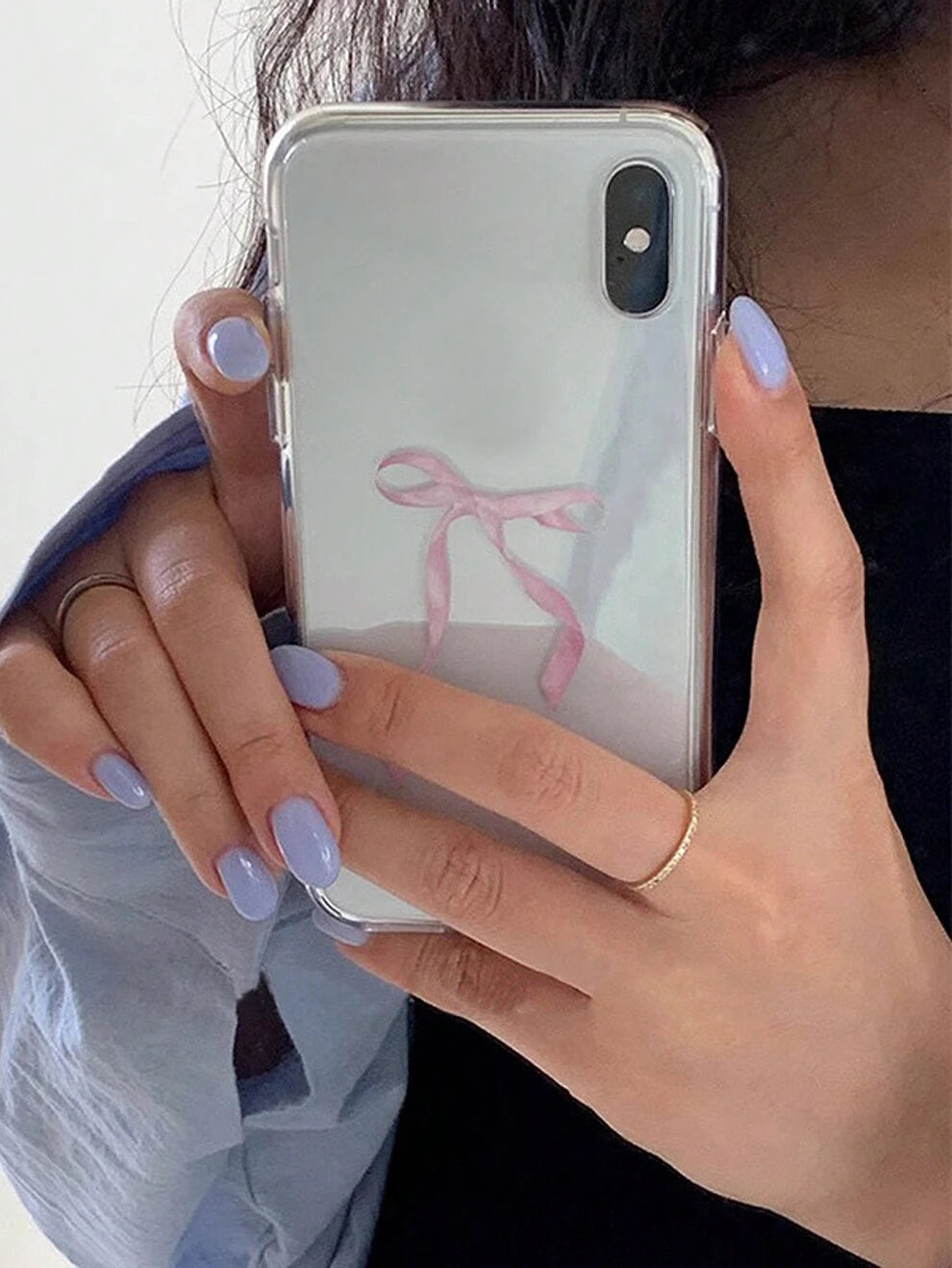 1pc Clear Artistic Pink Bowknot & Anti-Drop Full Coverage Tpu Phone Case, Compatible With Iphone 13/14/15pro Max, 11/12pro Max, 7/8plus, 13mini, 12mini, 12pro, 6splus, 11promax, 14promax, 14plus, 13pr