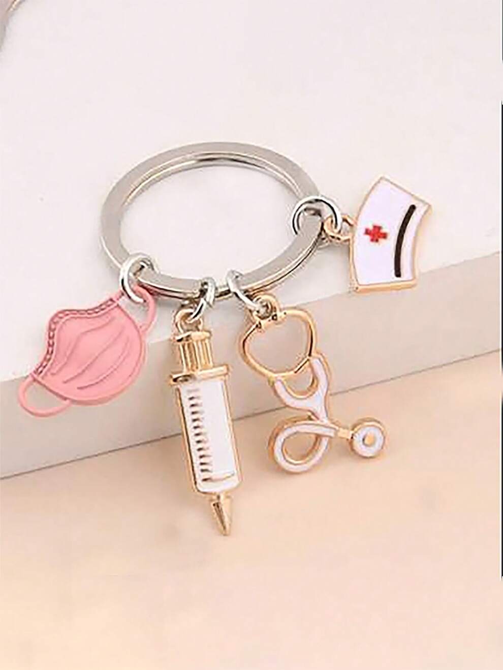 Street Nursing Supplies Bag Charm Key Ring Key Chain Holder Metal Car Keychain For Women Birthday Gift Bag Accessories Christmas Gifts, Valentine's Day, Stylish, Trendy For Teen Girls Women College St