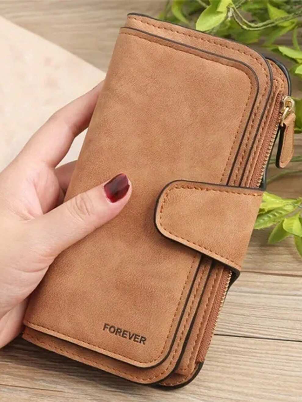 Fashion Women Ladies Wallets Leather Wallet Retro Matte Zipper Long Clutch Purse Wristlet Handbags Business Casual