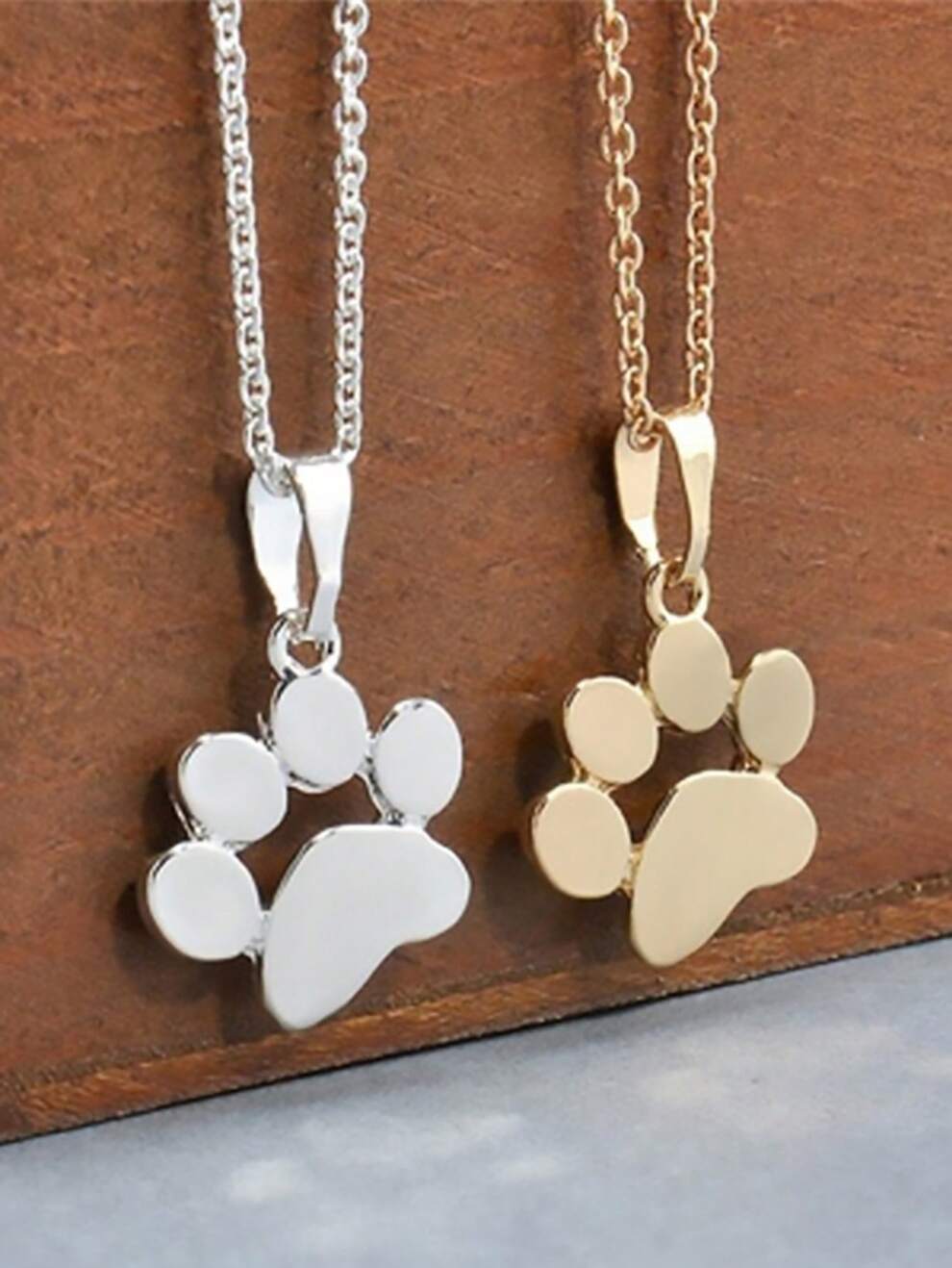 1pc Stainless Steel Creative Paw Print Pendant Necklace For Women