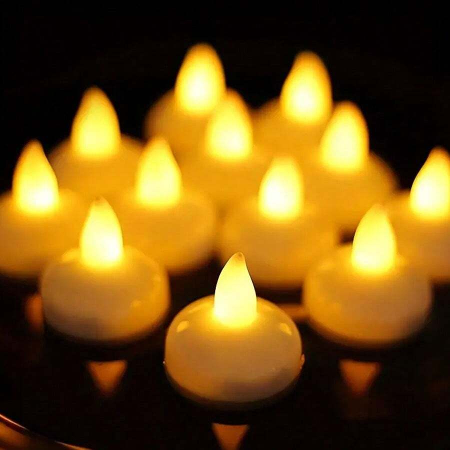 1/6/12/24pcs Waterproof Flameless Led Floating Candle Light - Perfect For Pool Decoration, Spa, Wedding, Dinner Party