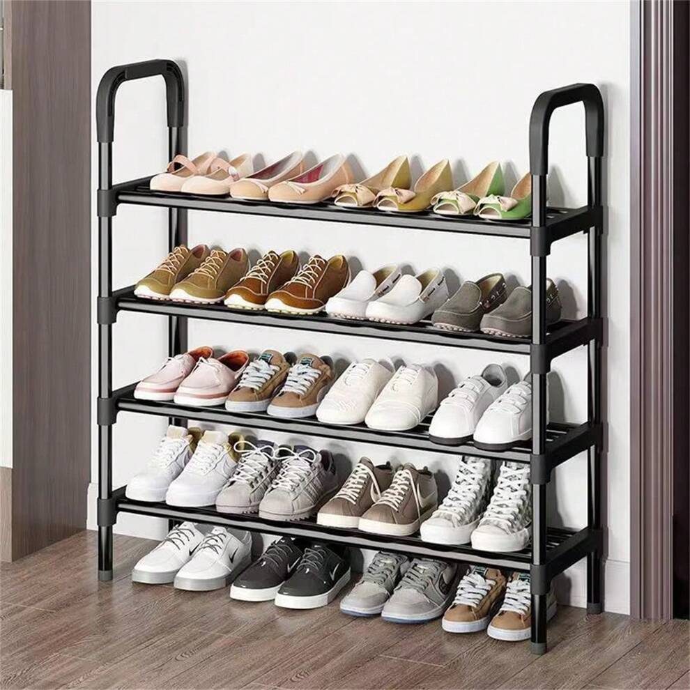 1pc Black Multi-layer Metal Shoe Rack