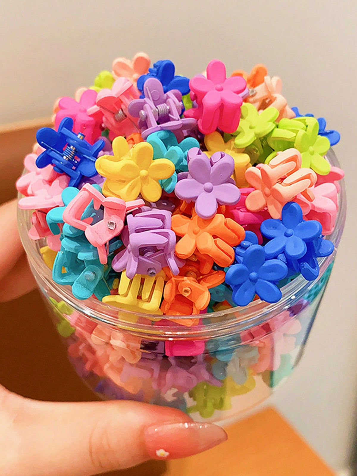 20pcs Mixed Color Matte Mini 1.2cm Cute Flower Hair Clips For Women, Suitable For Daily Use