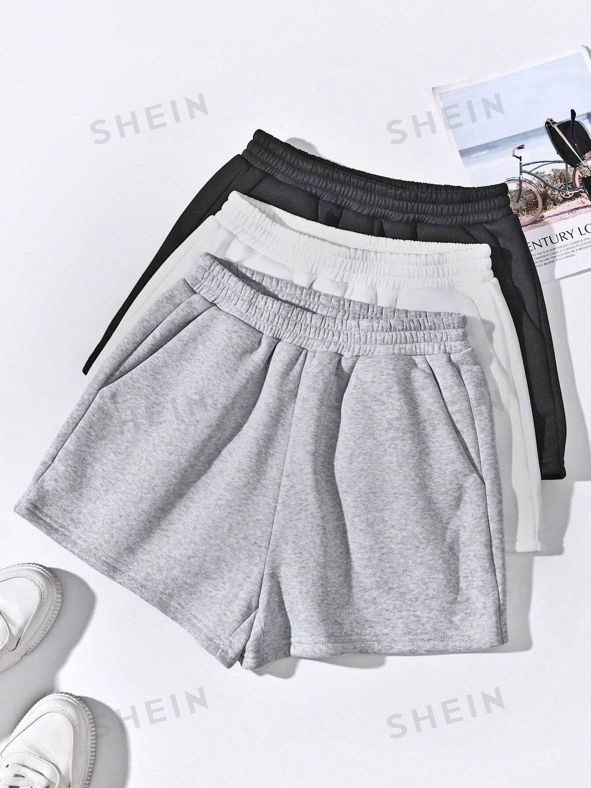 SHEIN EZwear 3pcs/Set Casual Loose Fit Shorts