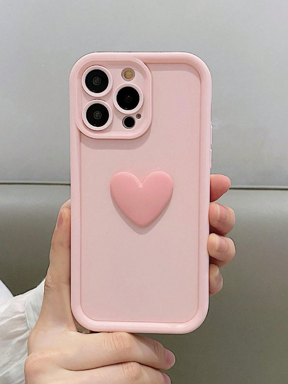 Pink Simple Ladder Angel Eye Patch Love Phone Case, Cute Cartoon Solid Color Series Suitable Compatible With IPhone 11, 12, 13, 14, 15, 7, 8, SE2020 X XSMAX XR PLUS PRO PROMAX Christmas Gift Giving To