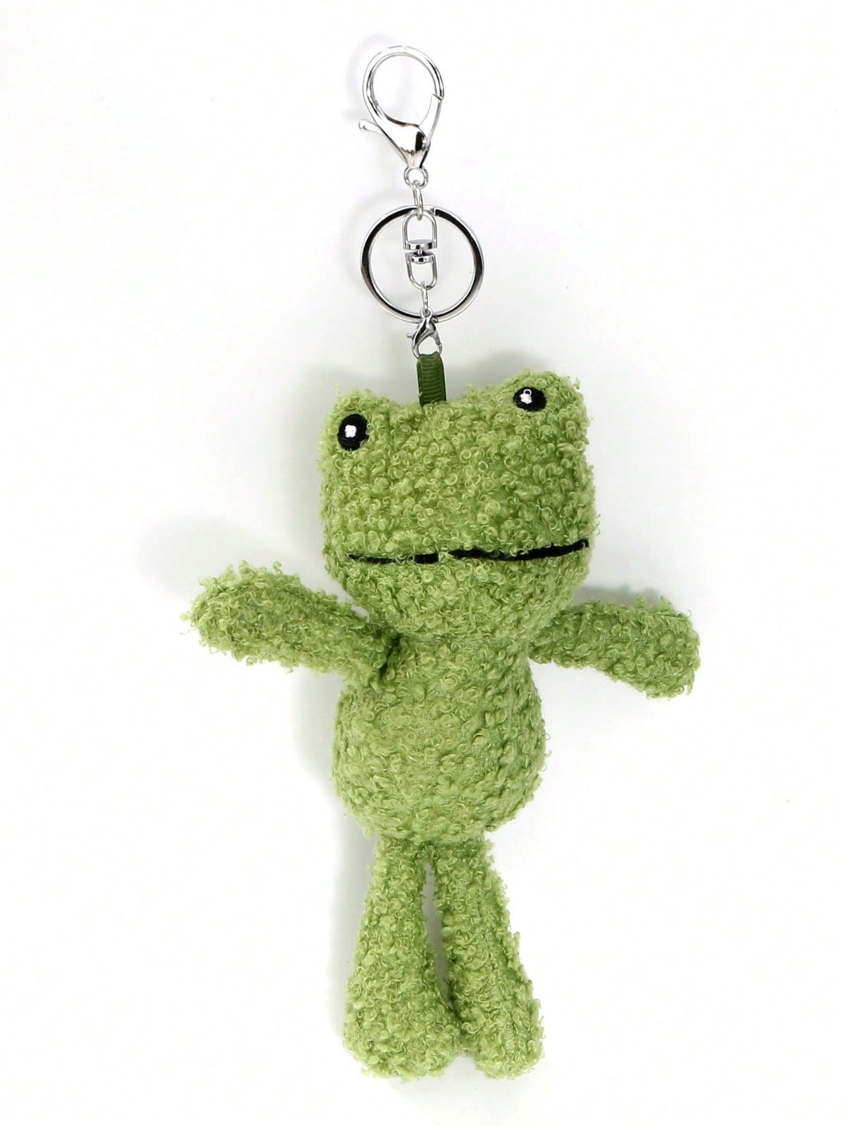 1 Piece Of Women's Autumn And Winter Plush Green Frog Car Key Bag Decoration Cute Personalized School Bag Pendant Keychain Suitable For Female Students And White-collar Workers To Use When Traveling