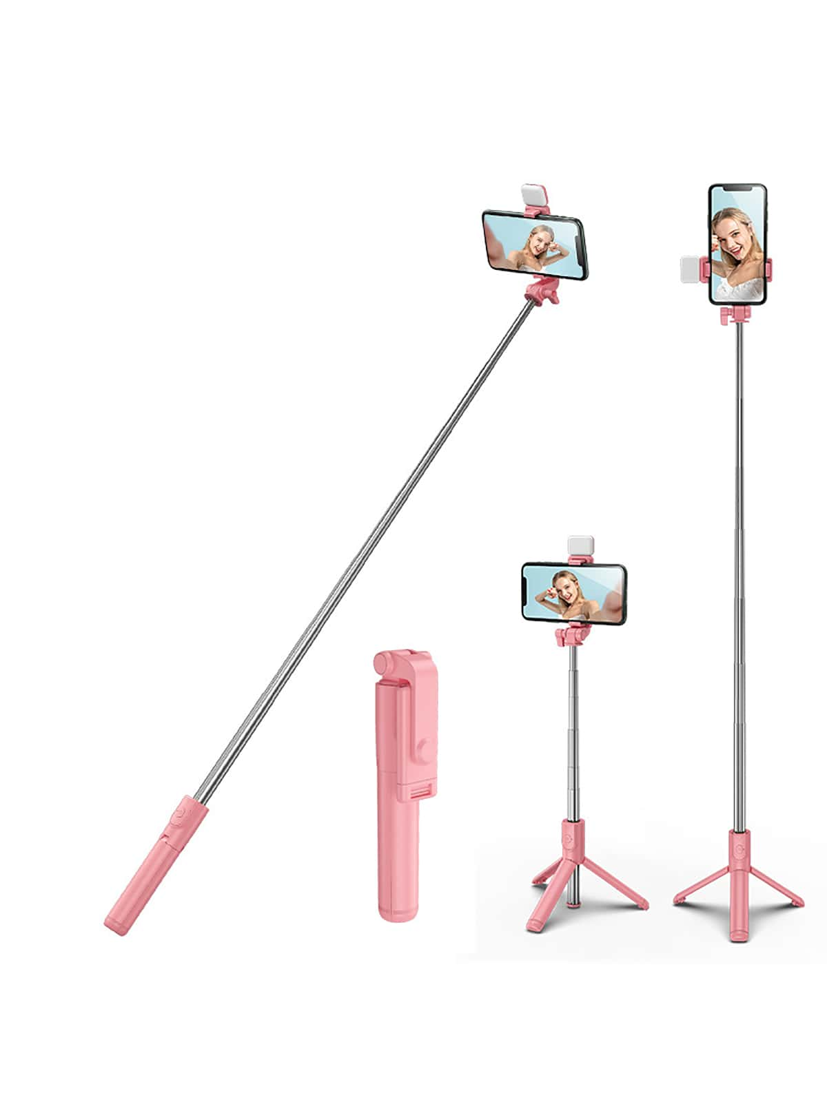 Selfie Stick With Extendable Tripod Stand For Cell Phone - Portable, Foldable, Remote Control, Compatible With Iphone/Samsung/Android Smartphones