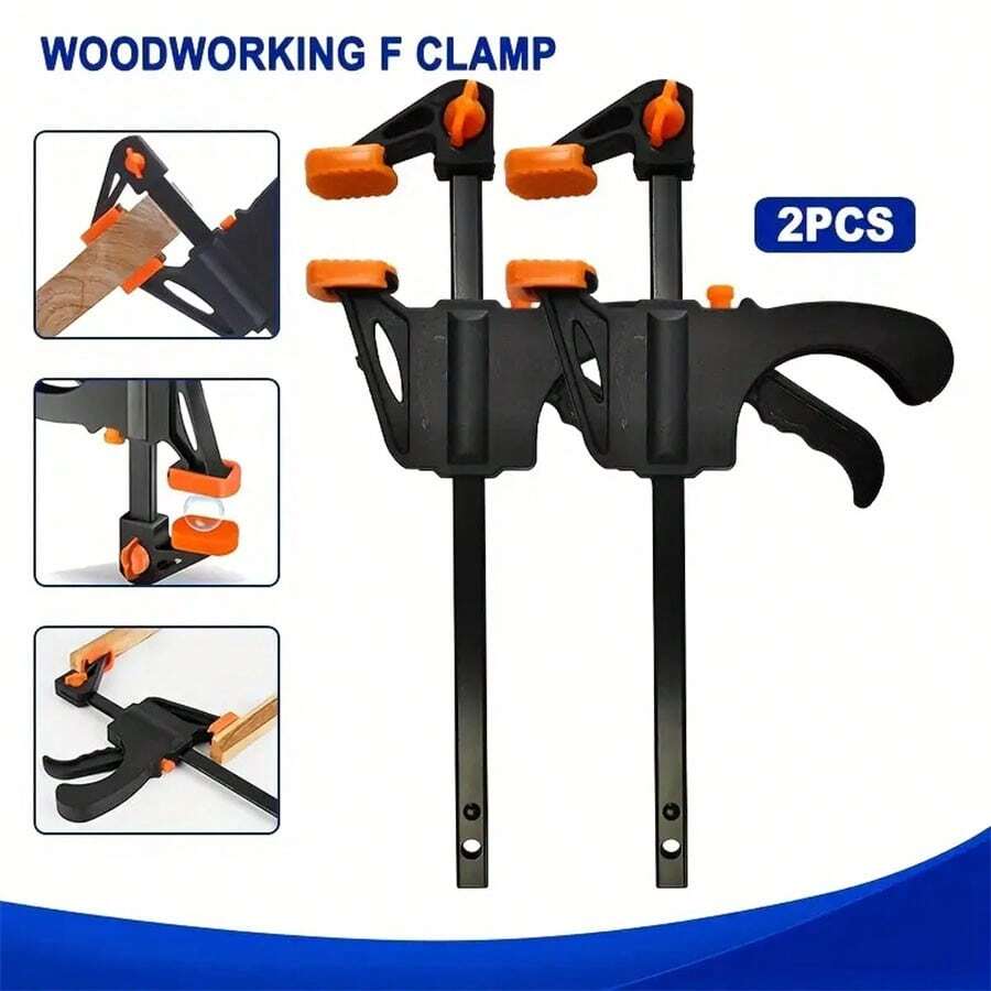 2pcs 4Inch Quick Ratchet Release Speed Squeeze Wood Working Work Bar Clamp Clip Kit Spreader Gadget Tool DIY Hand Woodworking Tools