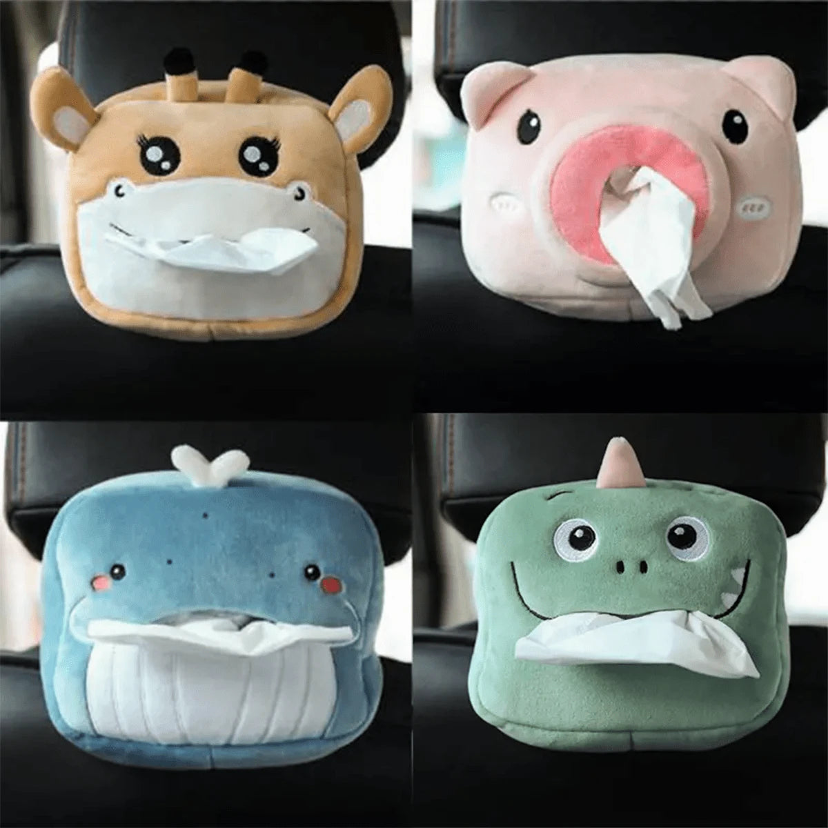 plush-cute-cartoon-tissue-box-tissue-holder-tissue-container-for-car-car-interior-accessory fluffy bag