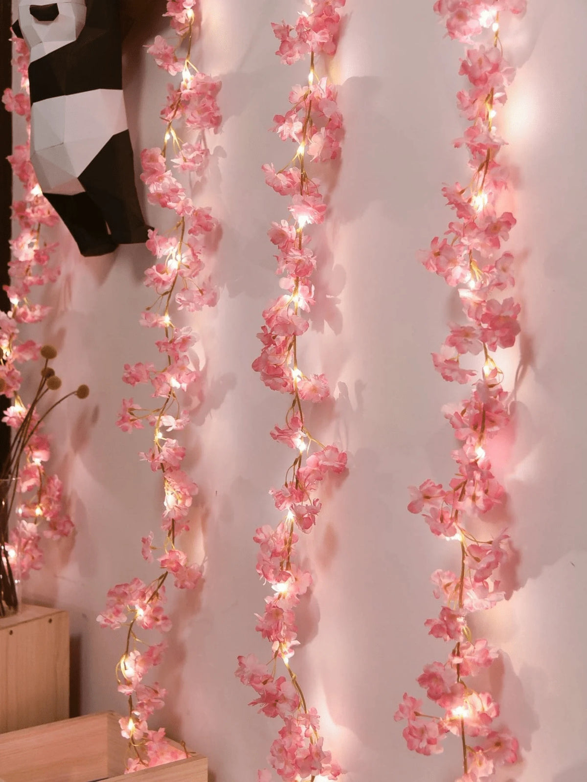 2m 20led Artificial Cherry Blossom Vine Lights With Remote, Ideal For Living Room/bedroom, Wedding, Festival Decoration