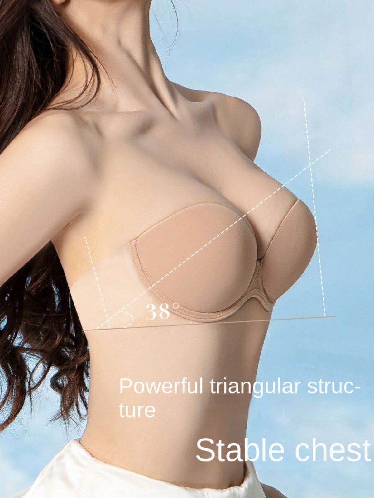 Women's Invisible Adhesive Bra For Strapless And Backless Summer Dress, Bridal Dress, Push Up And Anti-sagging, Both For Large And Small Breast