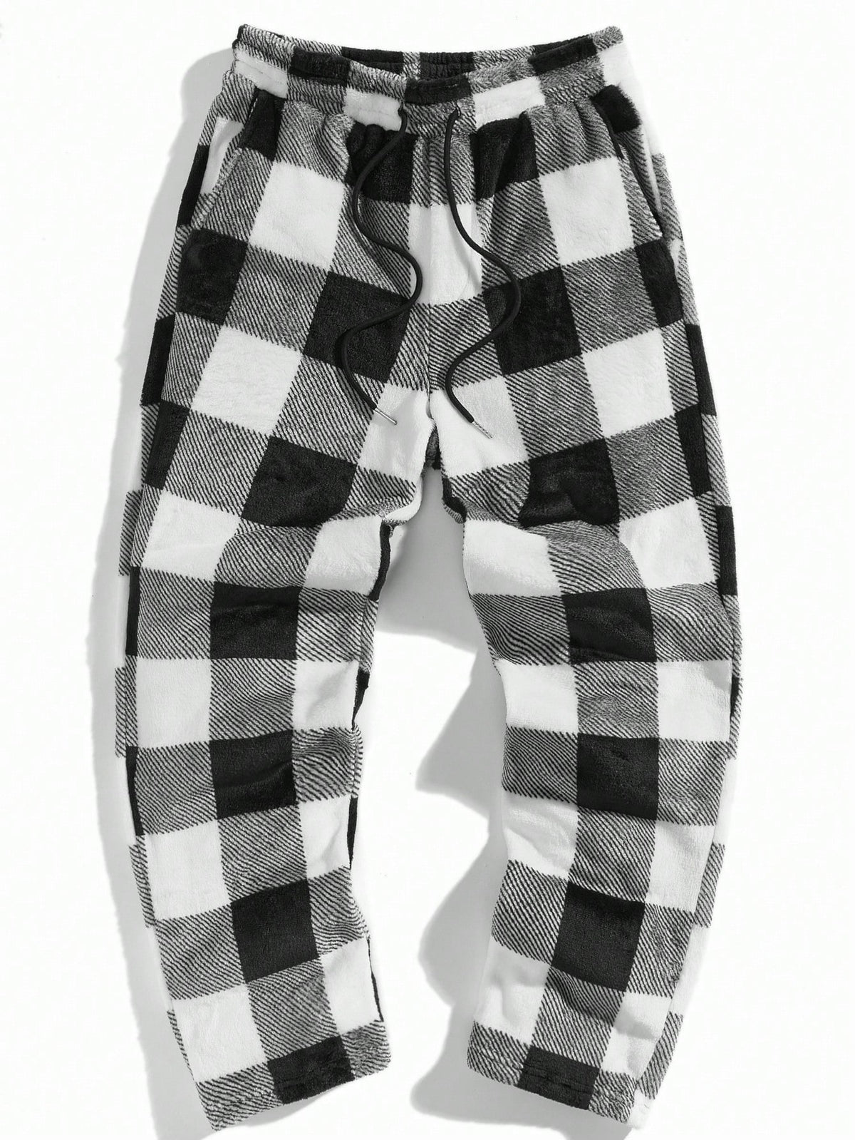 Manfinity Homme Men's Checkered Knit Casual Straight Sweatpants