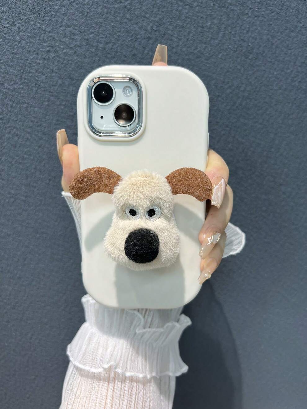 Cute Cartoon Plush Stand, Ins Style Foldable Support With Phone Case, Sticky Gel Telescopic Stand, Slouchy Man Watching Drama Phone Holder Stand, Creative