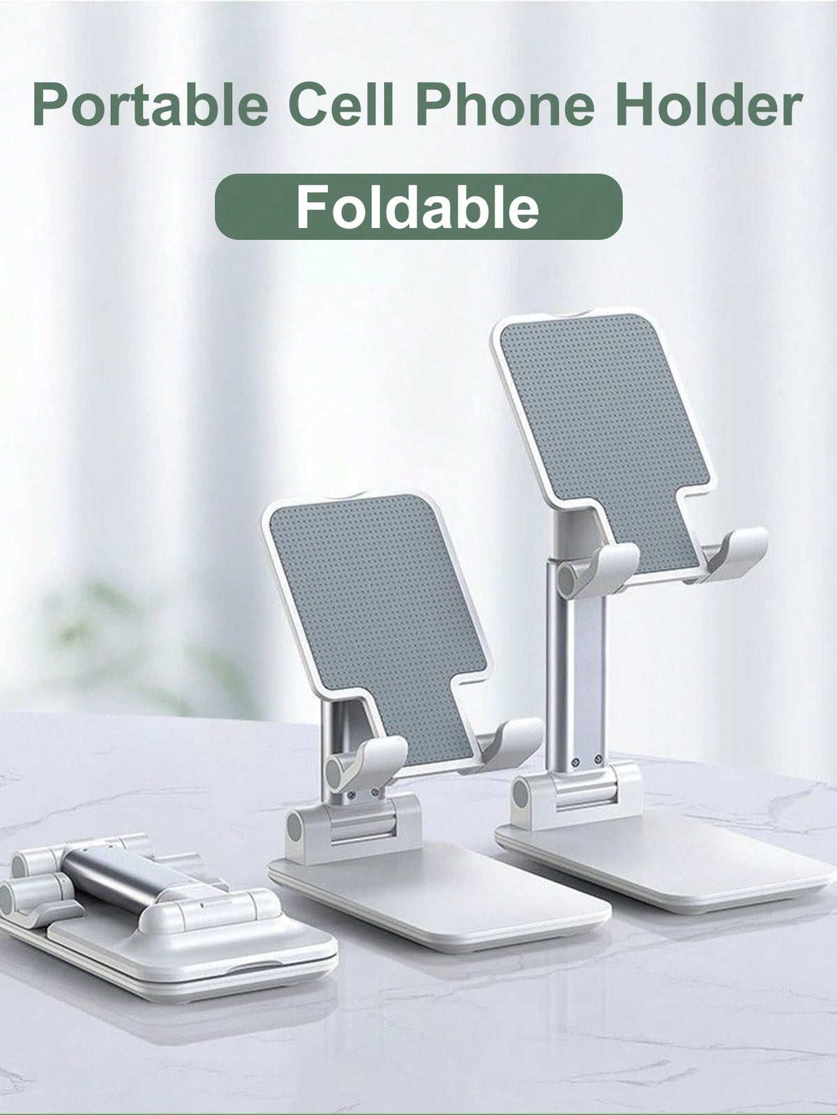 Rotatable Cell Phone Stand,Dual Folding Cell Phone Stand, Fully Adjustable Foldable Desktop Phone Holder Cradle Dock Compatible with iPhone15 iPhone15pro iPhone15promax  iPhone14, iPhone13 Mini, iPhon