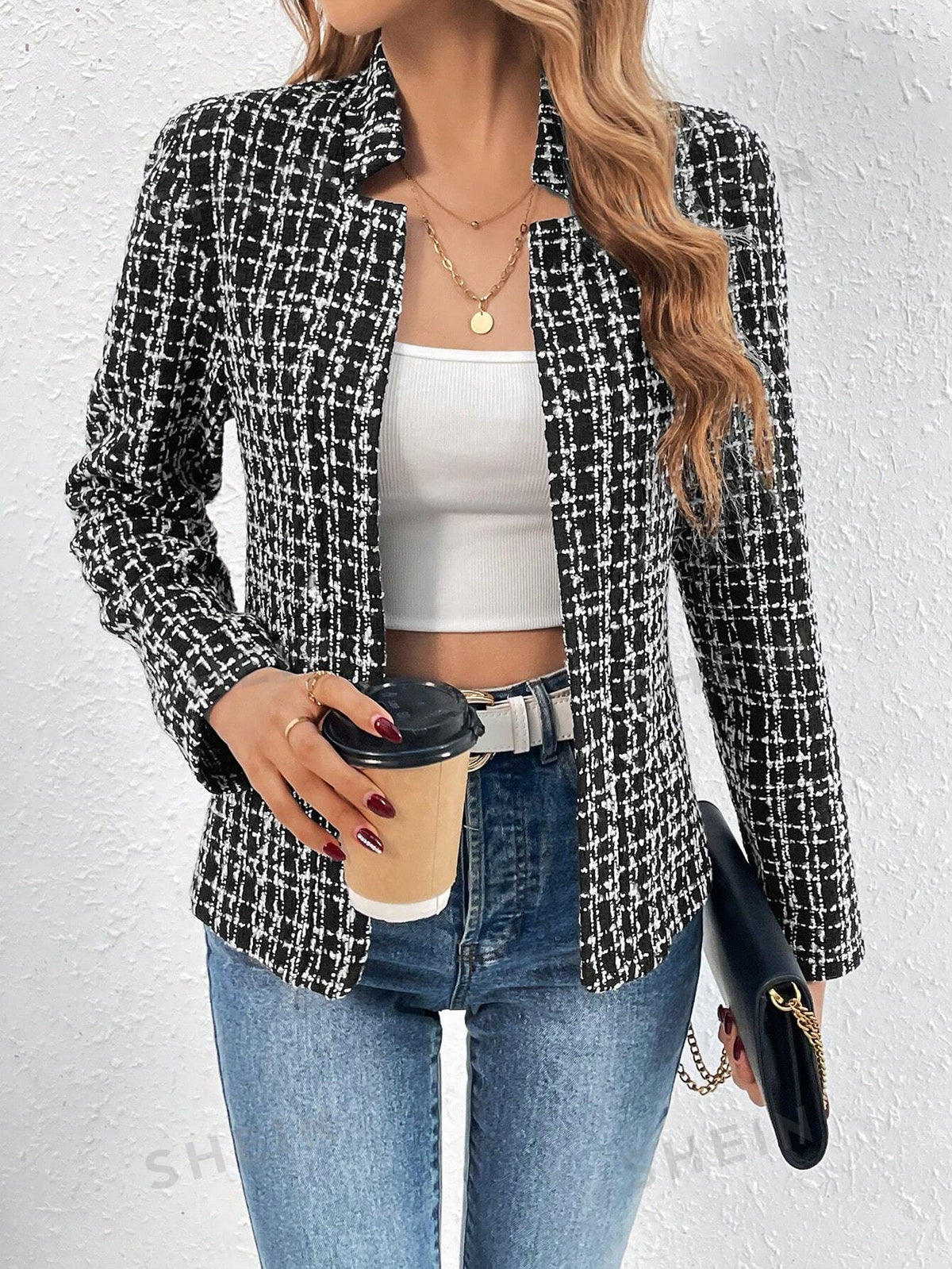 SHEIN Privé Casual Business Suit Jacket, Spring And Autumn