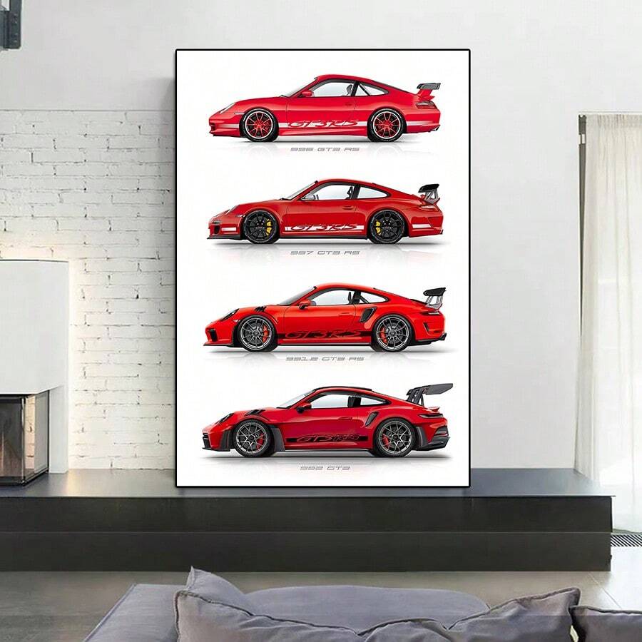 1pc Modern Sports Car Poster, High Definition Wall Art, Canvas Printed Oil Painting, For Garage, Home Decoration, 40cm*60cm (unframed)