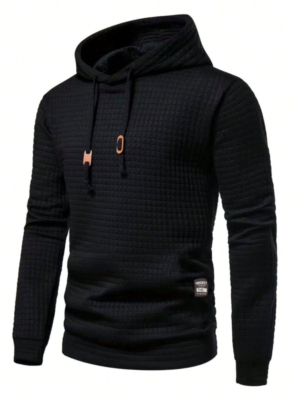 Men's Solid Texture Hooded Sweatshirt With Drawstring