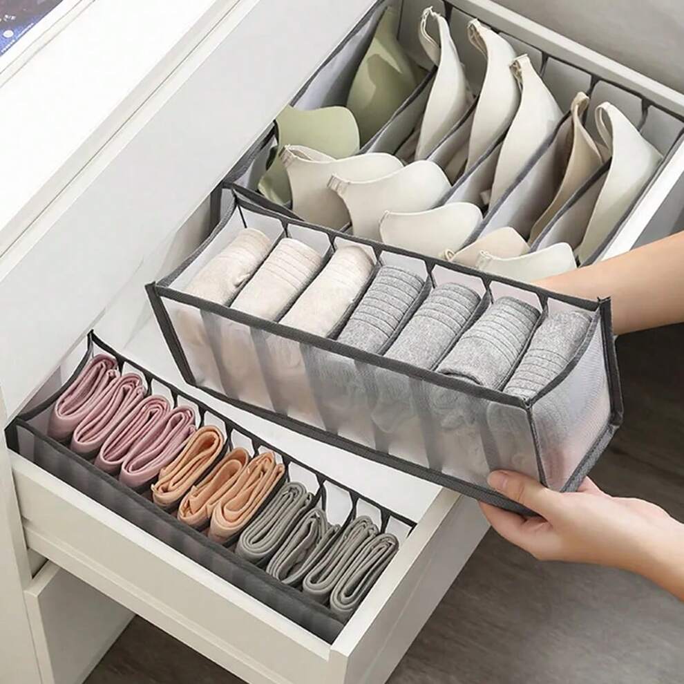 3 Pcs Folding Underwear Drawer Storage Organizer Box Cabinets Drawer Organizer Underwear Pants T-Shirt Bra Socks Storage Box Save Wardrobe Space