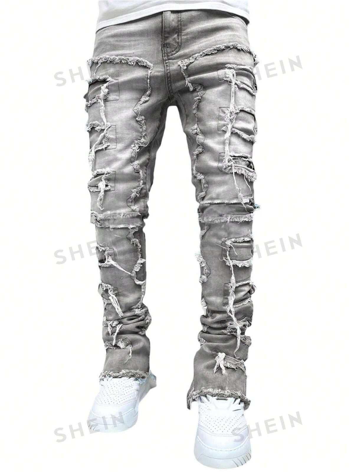 ROMWE Street Life Men's Fashionable Casual Jeans With Fringe Edge