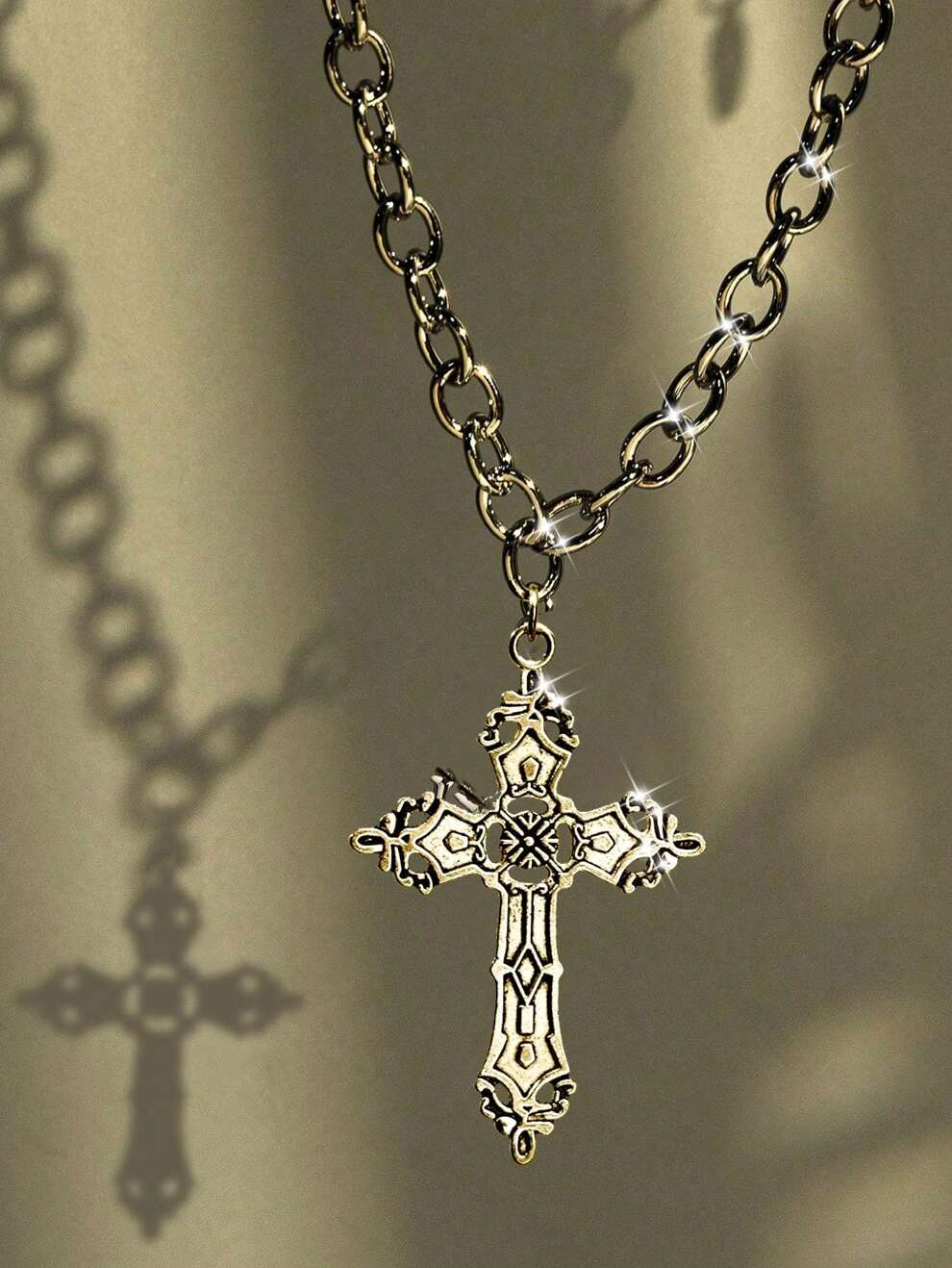 Vintage Gothic Punk Style Simple Sweet Cool Cross Pendant Necklace Stainless Steel Chain Y2k Necklace Unisex Necklace