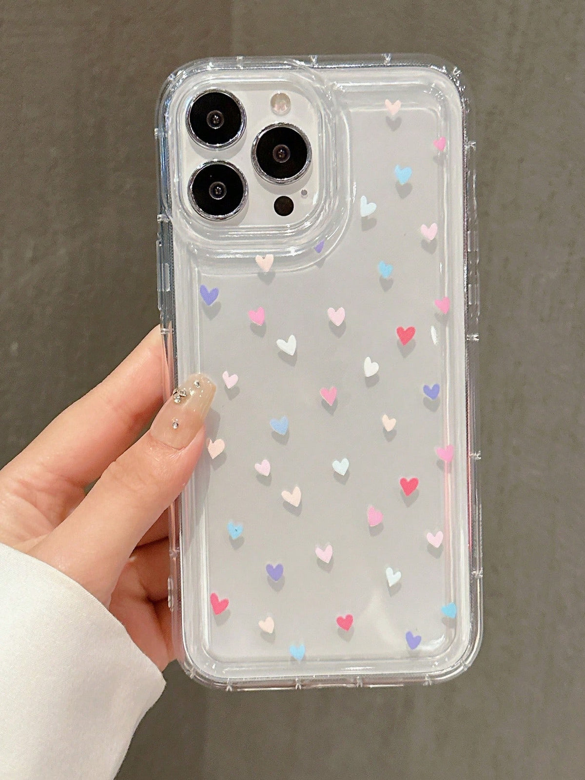 Maryam Alam Girlcore Heart Pattern All-Match Frosted Mobile Phone Case