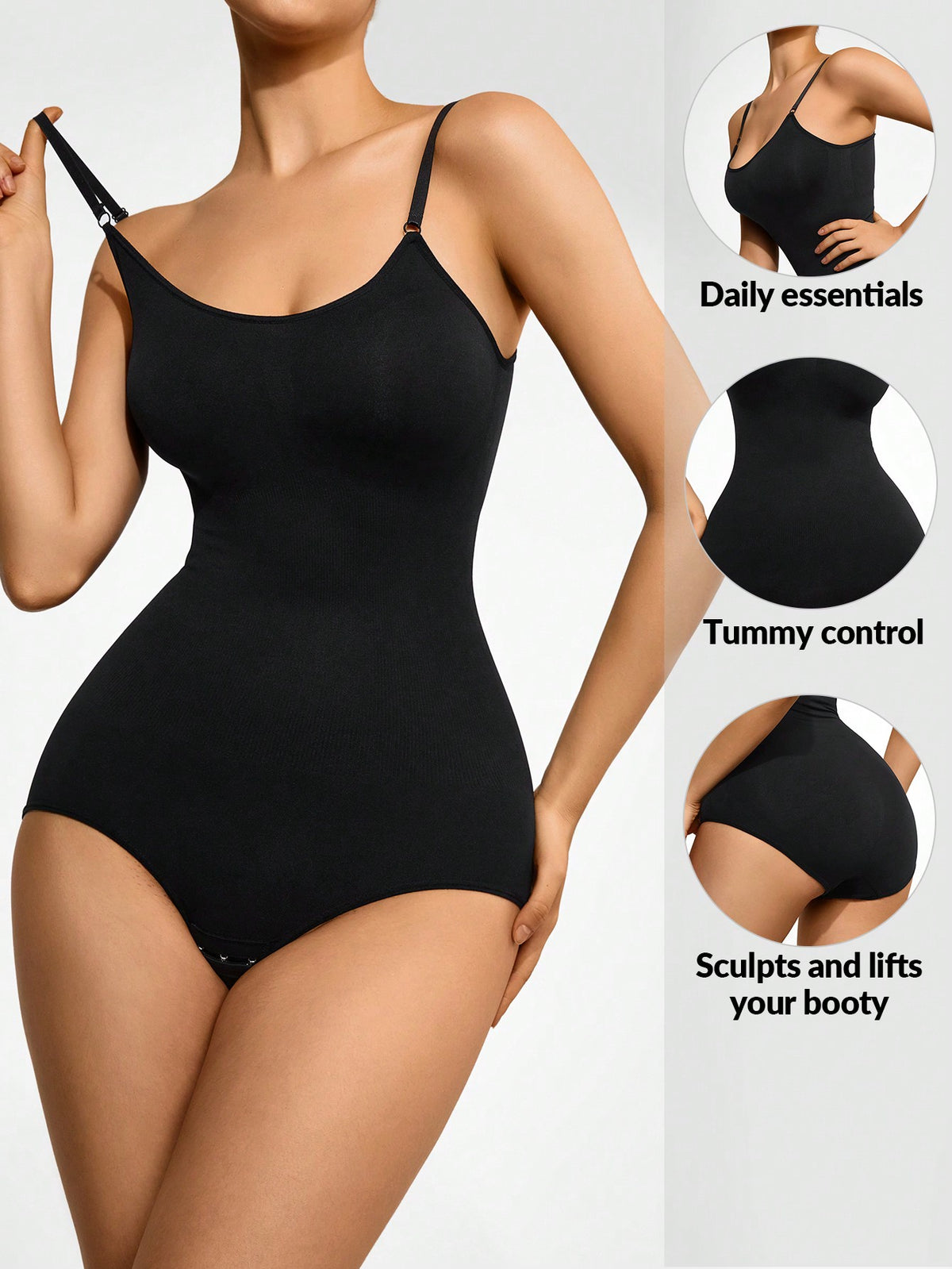 Women's Solid Color Simple Daily Wear Bodysuit Shapewear