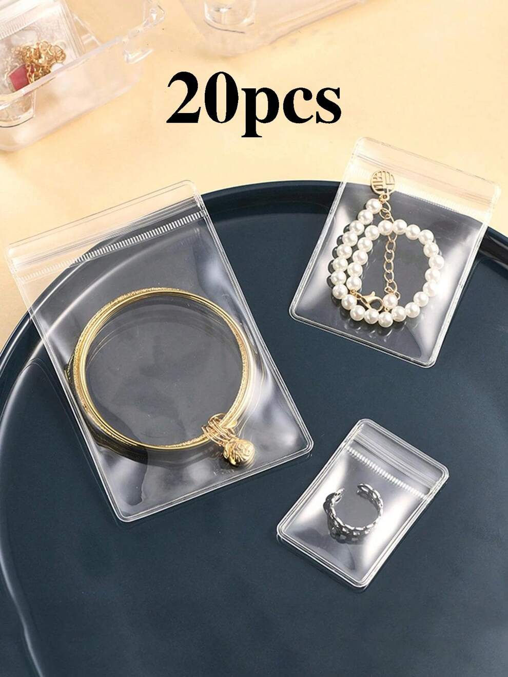 20 Pieces Transparent PVC Jewelry Storage Bags