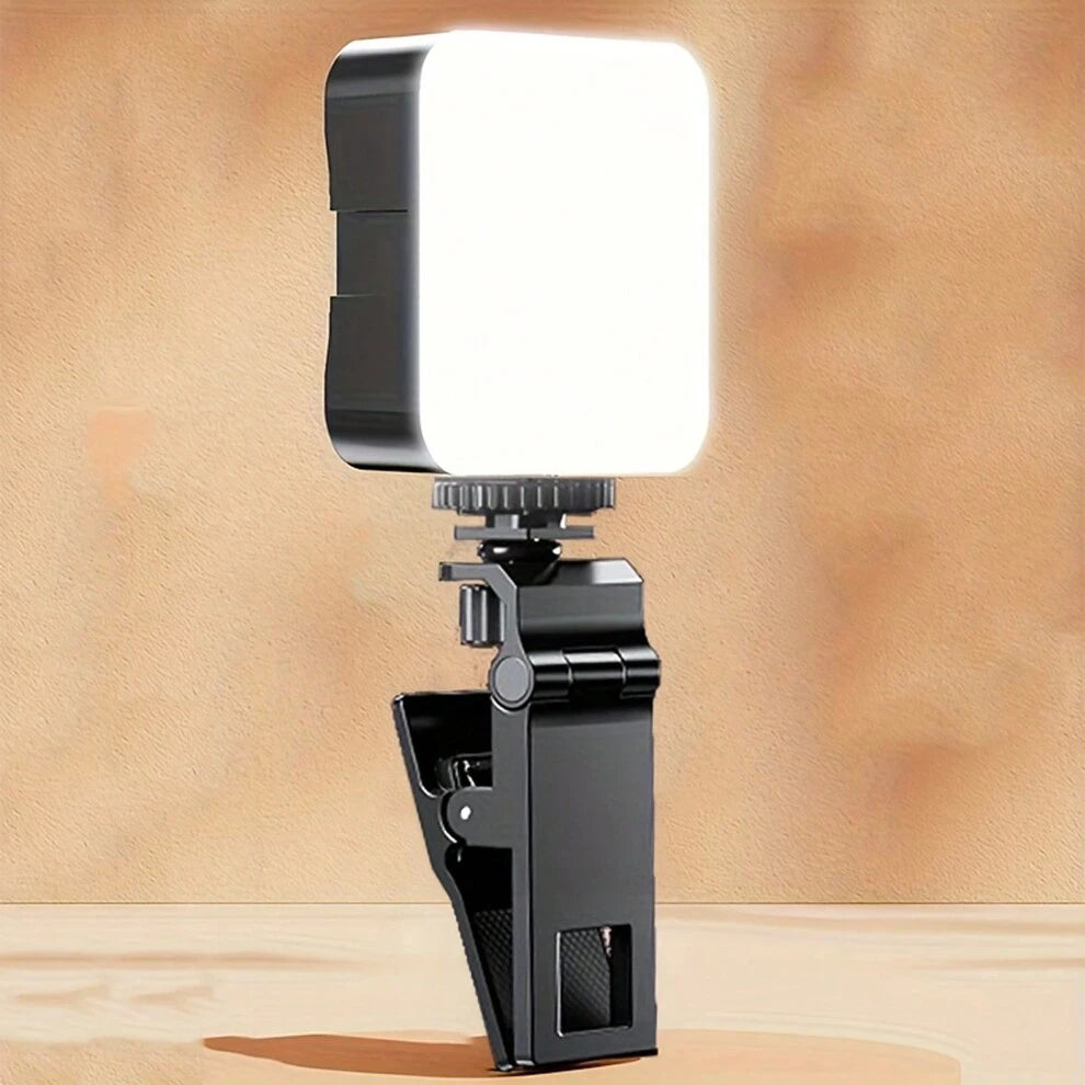 1pc Mini Phone/computer Led Ring Light With Rotatable Clamp