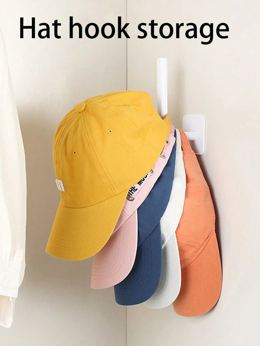 1pc Hat Rack For Baseball Hats Adhesive Hat Hooks For Wall Hat Hanger Storage Hat Organizer No Drilling Hat Holder For Door Closet