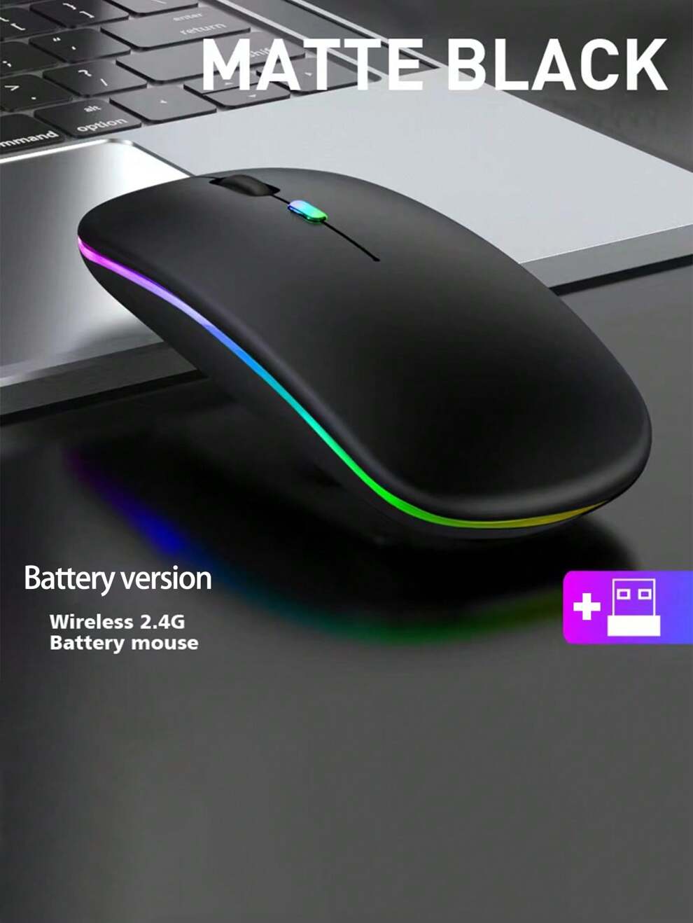 1pc Abs Material New Dual Mode Wireless Mouse, Suitable For Computer, Laptop, Office And Gaming