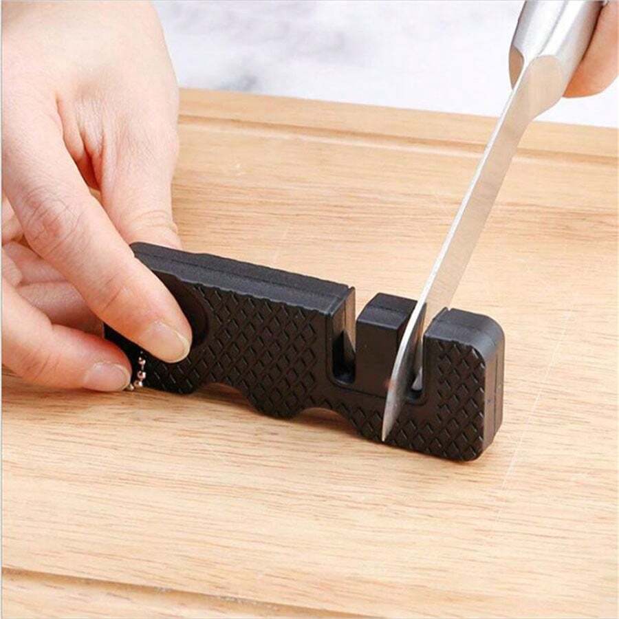 1pc Mini Portable Kitchen Knife Sharpener, Suitable For Outdoor Camping And Other Activities, The Ultimate Survival Tool For Outdoor Camping