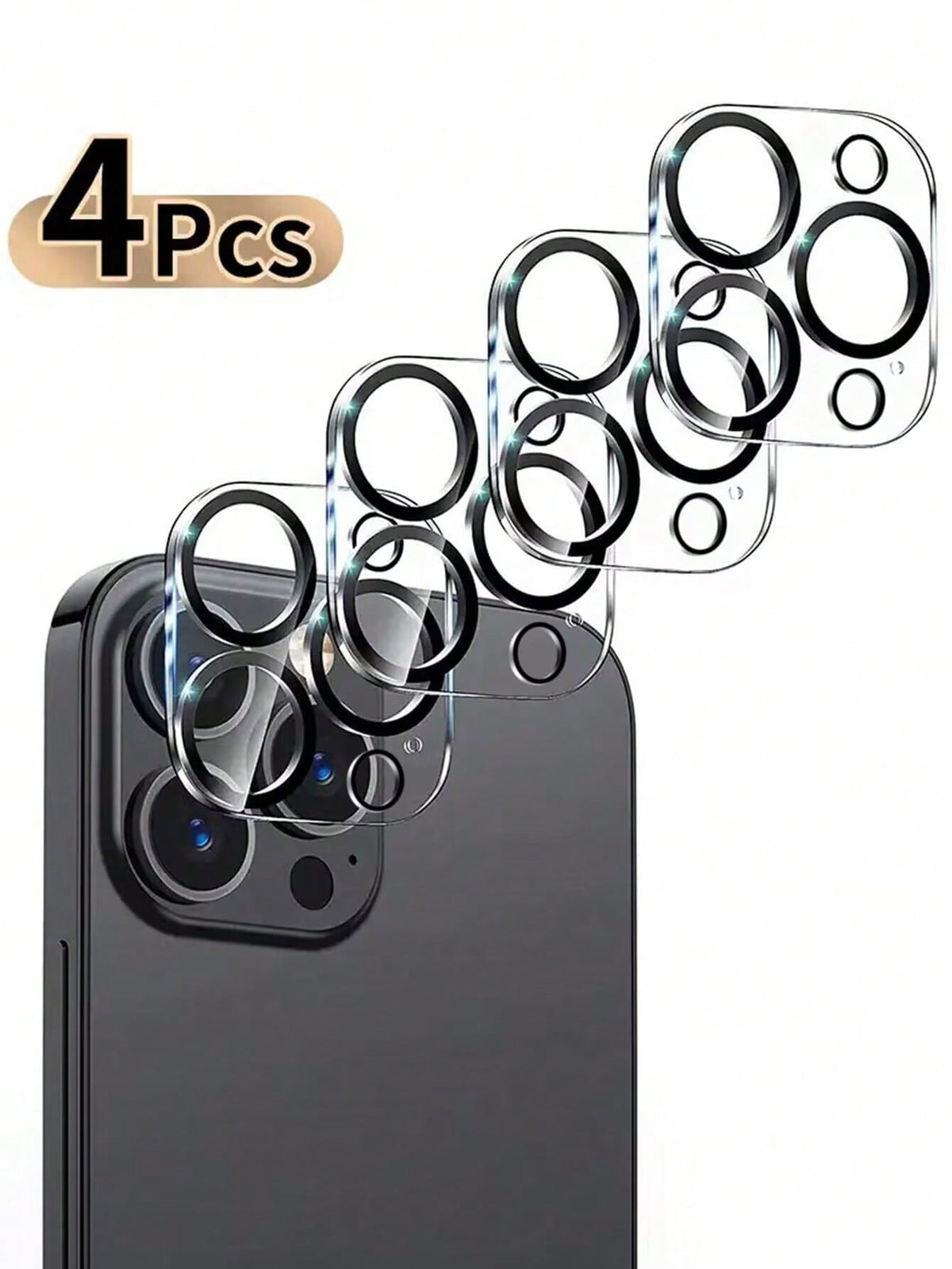 4Pcs Full Cover Protective Glass Compatible With iPhone 11 12 13 Pro Max XR X Camera Protector iPhone 14 Pro Max Transparent Lens Protector