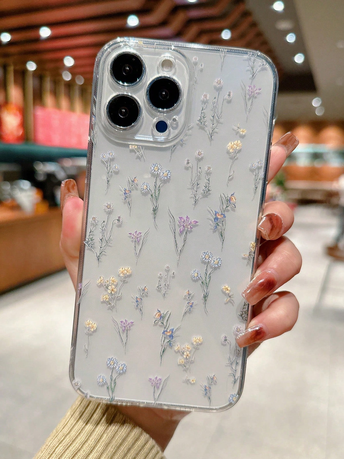 Ayoung Kwon Artist Vacation Flower Pattern Transparent Shockproof Phone Case