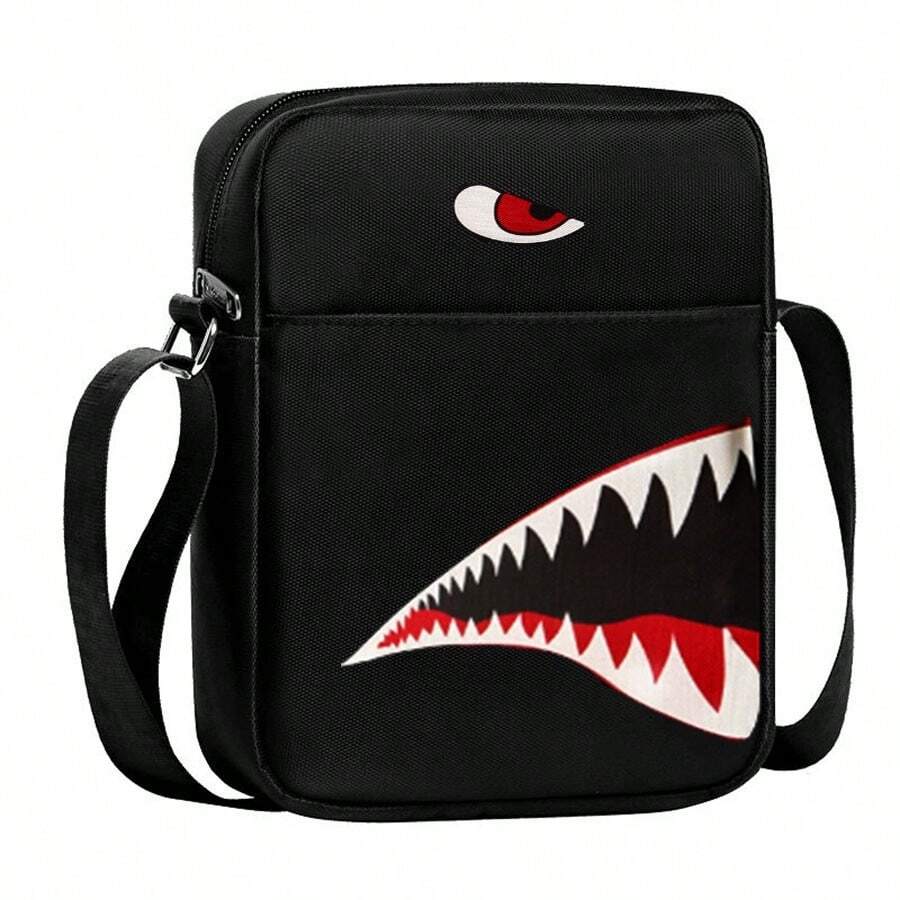 Men's Shoulder Bag INS Trend Messenger Bag Crossbody Bags Polyester Cartoon Casual With Shark Graphic Side Bag Sling Bag For Travel Vacation School Holiday Sport Lightweight Men's Gift Gift For Men Ou