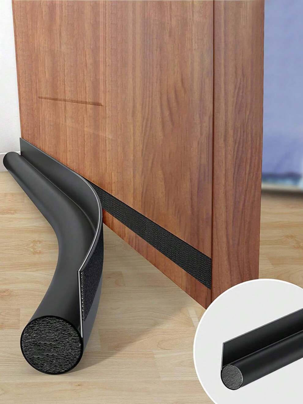 1pc Door Draft Stopper, Windproof, Dustproof, Waterproof, Insect-Proof, Soundproof, Self-Adhesive Door Bottom Sealing Strip For Bedroom, Bathroom, Kitchen