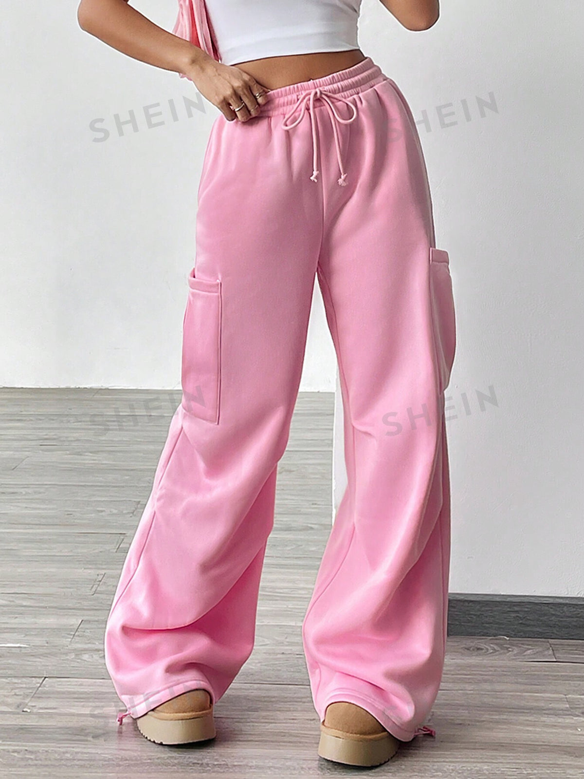 SHEIN EZwear Loose Fit Sweatpants With Side Pockets