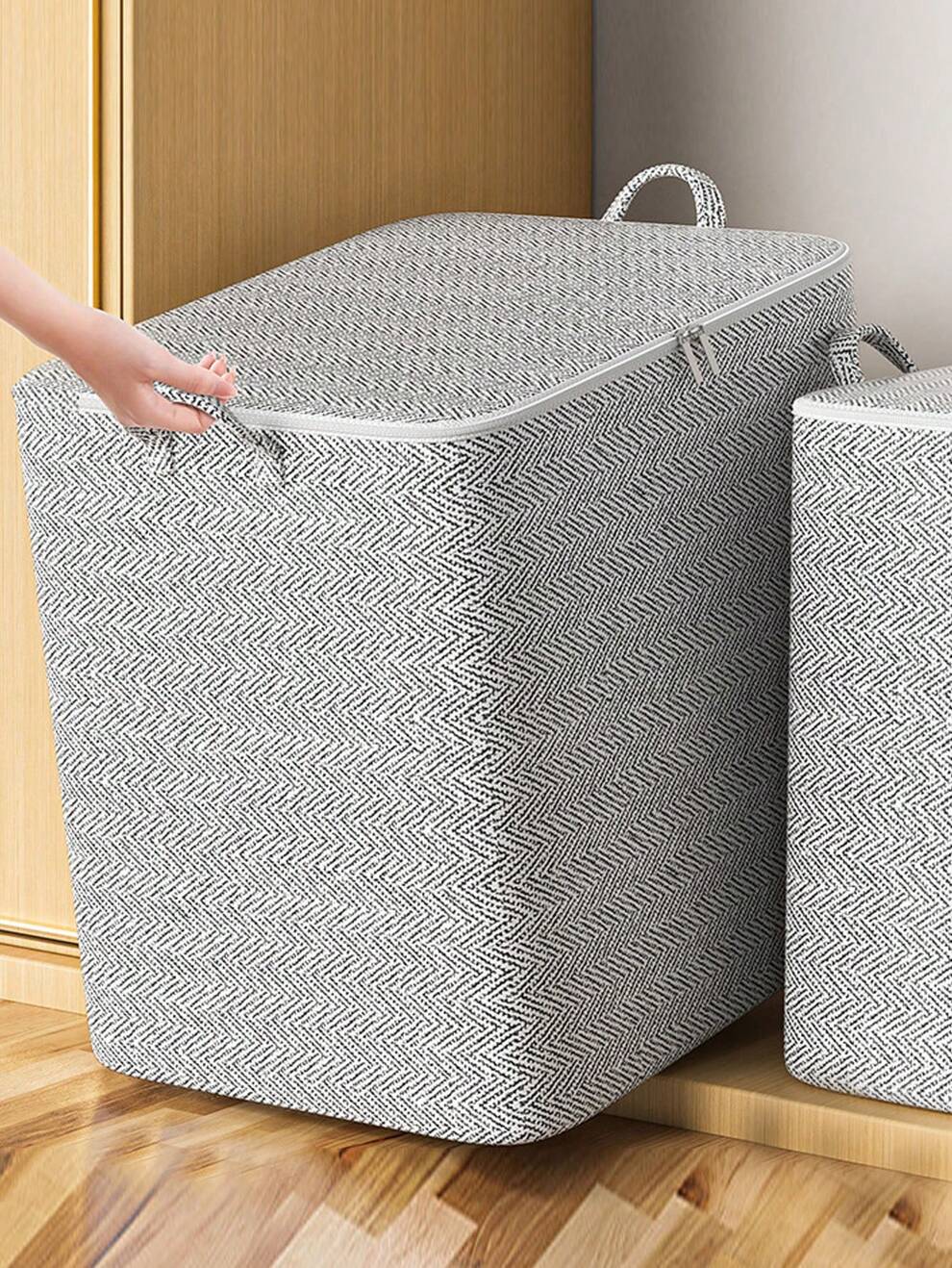 1Pc Household Nonwoven Soft Fabric Storage Bags, Without Steel Frame Quilt Storage Bag, Clothes Quilt Storage Bag, Moving Organizing Large Capacity Storage Box For Cabinets, Travel, School(30L/110L/15