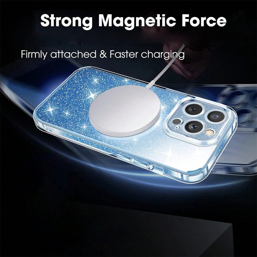 1 Magnetic Double-ring Transparent Shell + 3 Pieces Of Tempered Film