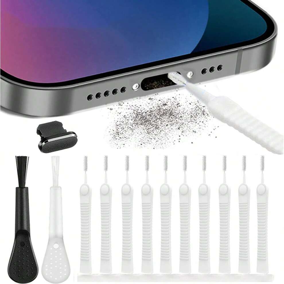 13PCS Mobile Phone Speaker Dust Removal Cleaner Tool Kit Compatible With IPhone 15 14 13 12 11 Pro Max 13 In 1 Earphones Charge Port Dustproof Cleaning Brush Set Gift For Women