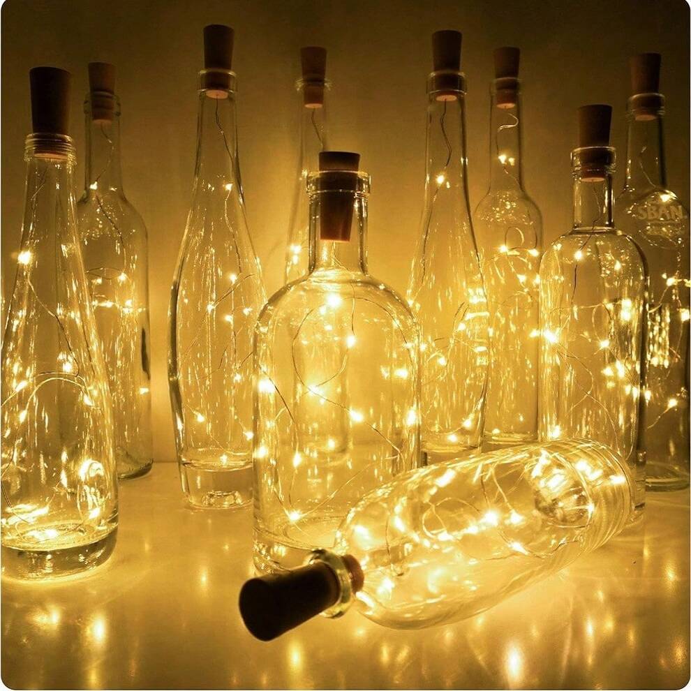 Wine Bottle Lights 10 Pack Operated Shape Copper Wire Colorful Fairy Mini String Lights For Party Christmas Halloween Wedding Decoration Birthday Holiday Decorations