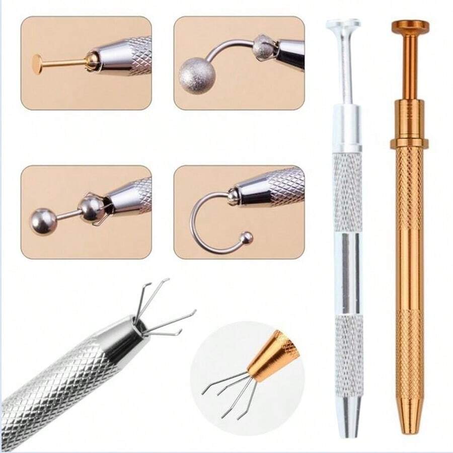 1pc 4 Claws Ball Bead Holder, Pick-Up Tool, Crystal Prong Tweezers Catcher Grabbers With 4 Claws, Piercing Jewelry Making Grasping Tools