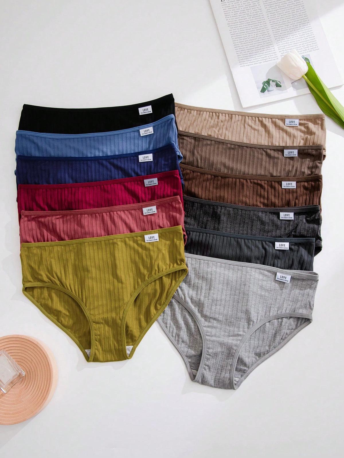 Women's Comfy Simple Triangle Panties, Underwear (12pcs/Pack)