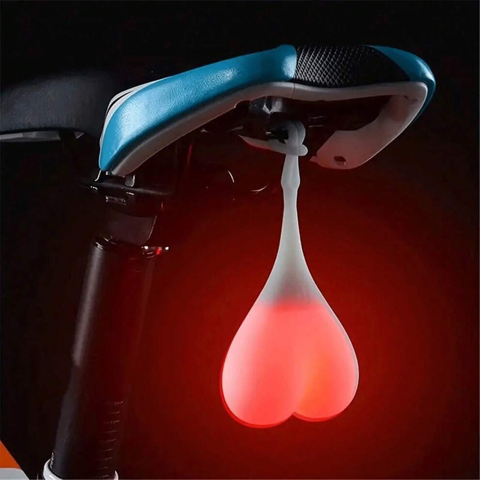 1pc Heart-Shaped Bike Tail Light Waterproof LED Cycling Ball For Night Riding & Car Truck Warning Flash - Essential Egg Signal Lamp