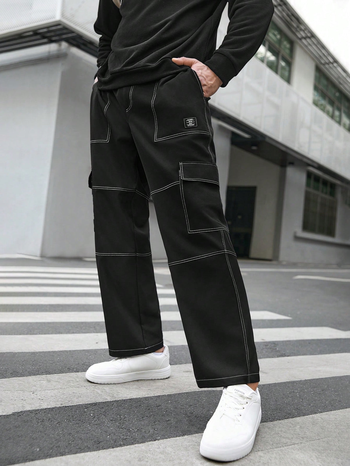 Manfinity Hypemode Men Plus Size Woven Casual Straight Pants