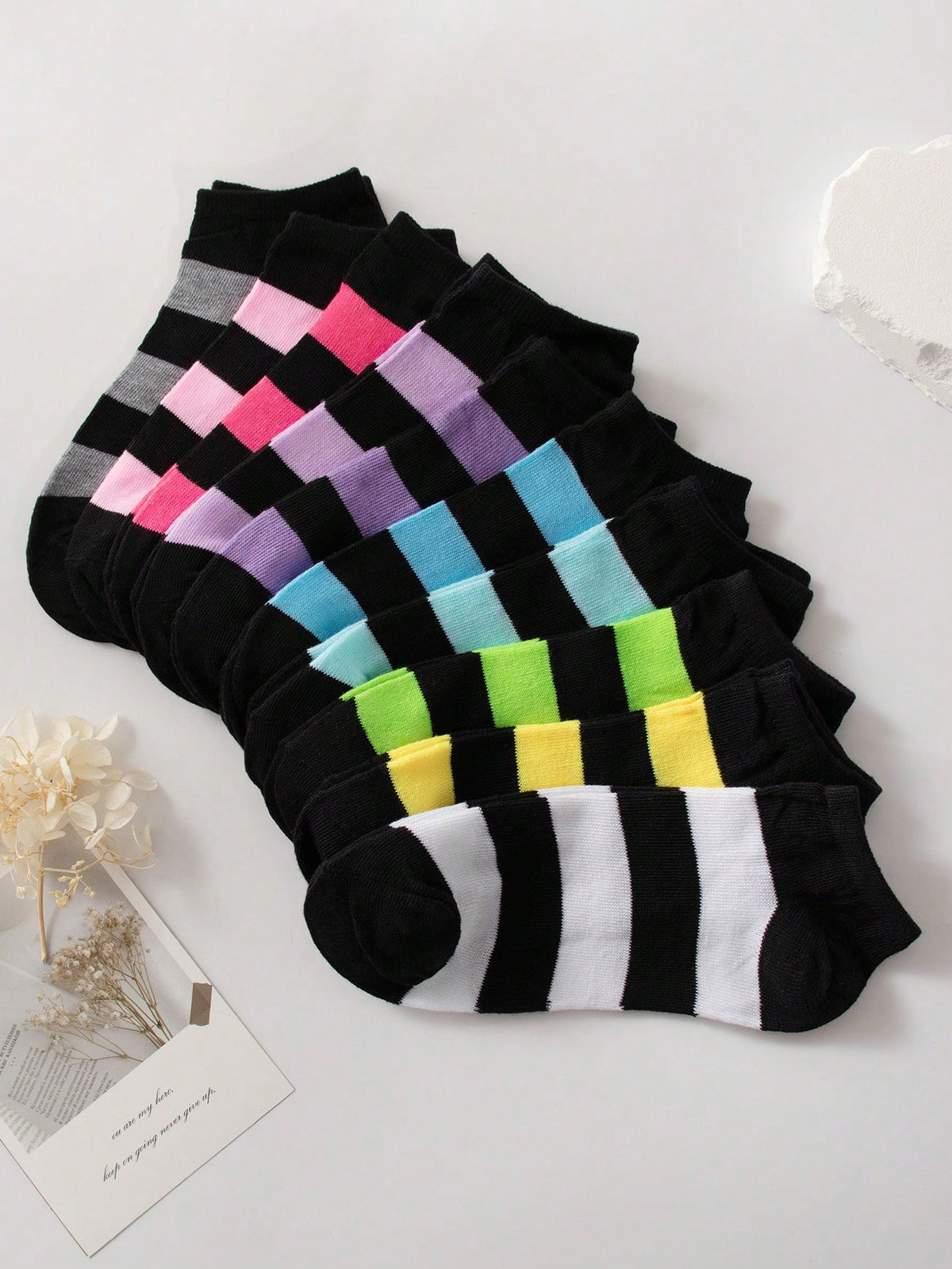 10 Pairs Women Short Socks, Candy-Colored, Half Cushioned, Odor-Resistant, Sweat-Absorbent, Casual And Stylish, Ideal For Students And Daily Wear, Perfect For Festival Gifts, Random Style