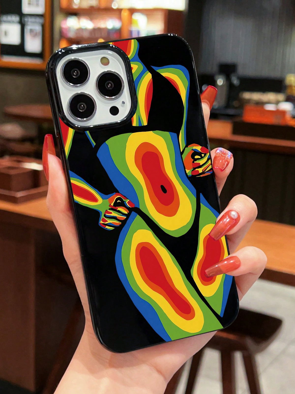 1pc Sexy Woman Pattern Black Jelly Phone Case Compatible With IPhone