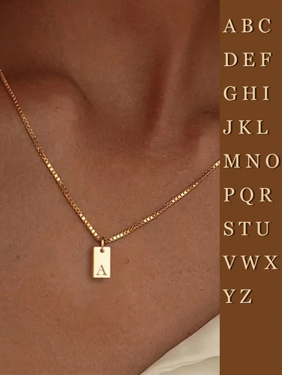 S925 Sterling Silver English Initial Letters Necklace Gold Plated Necklace Delicate Golden Initials Tag Name Necklace Jewelry Gift