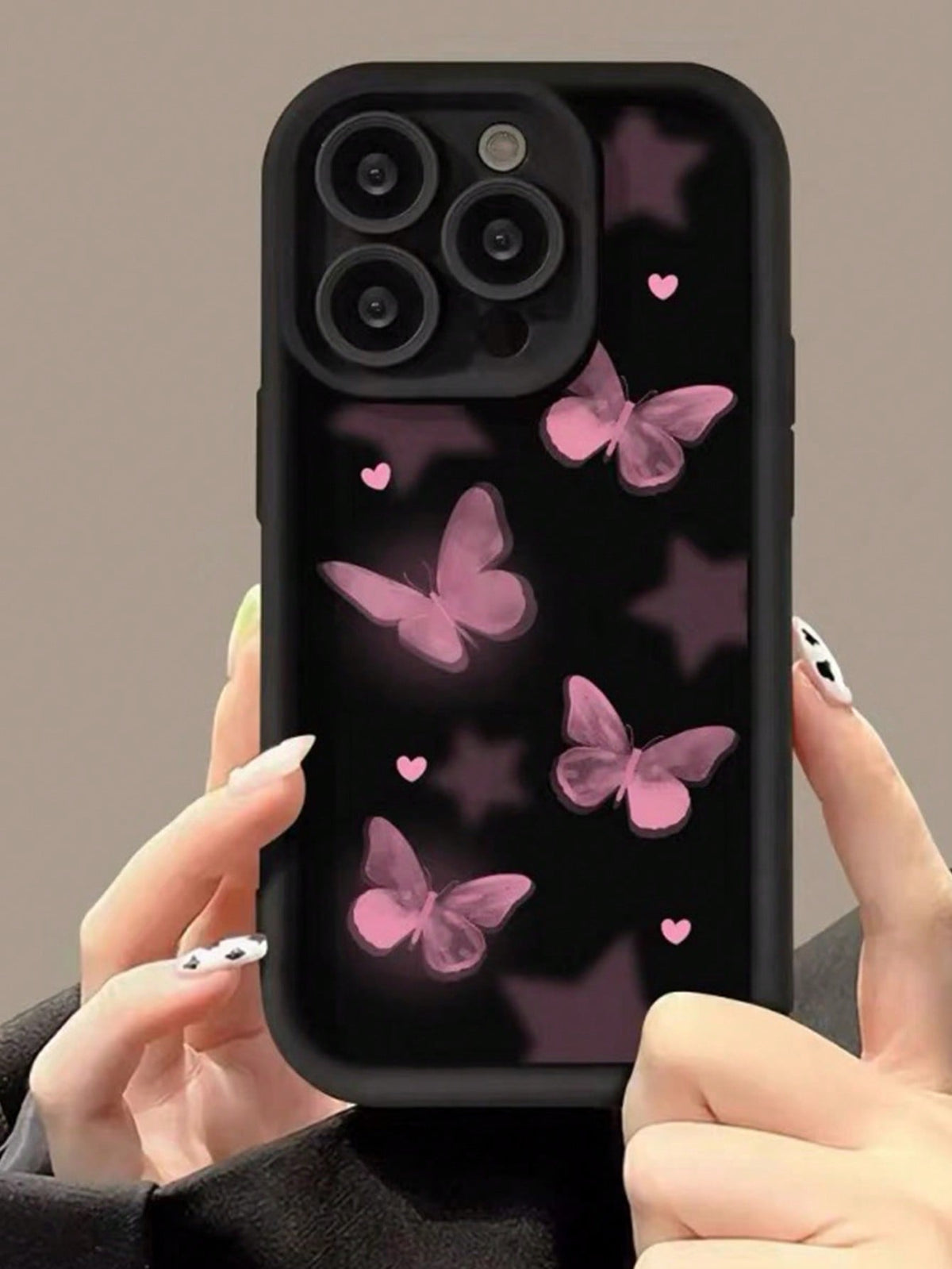 1pc Heart & Butterfly Design Full Protection Anti-Drop Phone Case, Compatible With Iphone 15 14 13 12 11 Pro Max