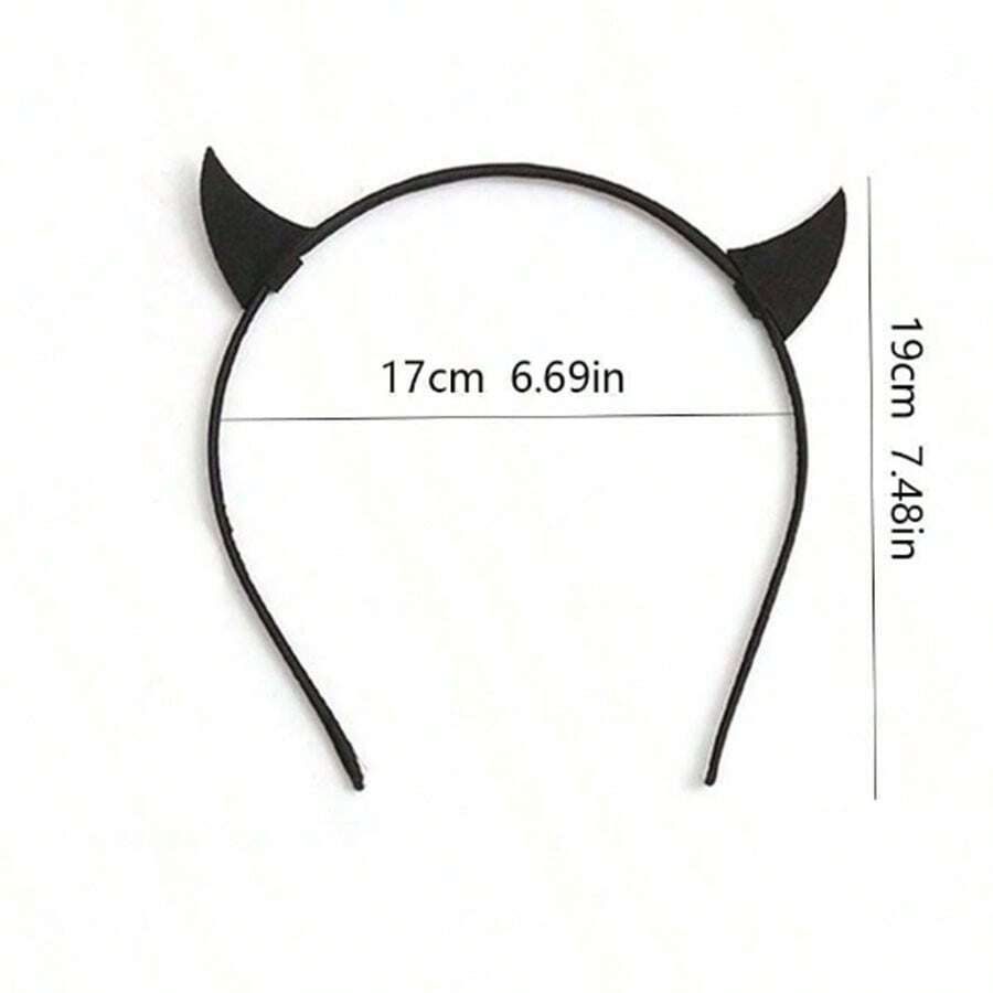 Party 1pc Gothic Punk Style Horns Headband, Perfect For Cosplay And Photography Props